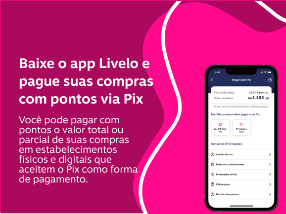 Pontos virando dinheiro via Pix